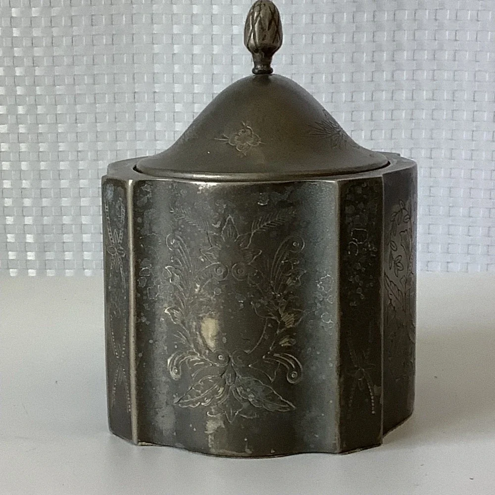 Vintage Godinger Silver Plated Jewlery Box Oval Trinket Box w/ Lid Velvet Lined
